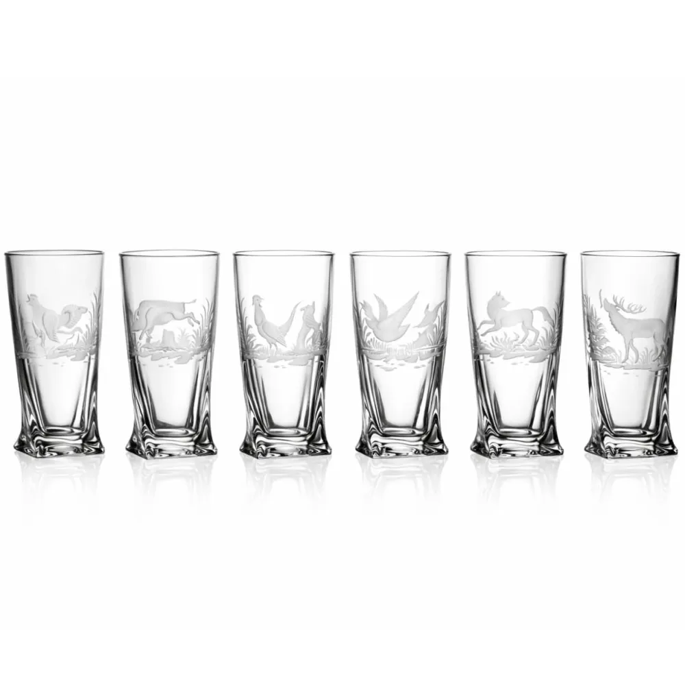 Vessière Cristaux Verre En Cristal Taillé|Verre Cristal|6 chopes à jus taille chasse