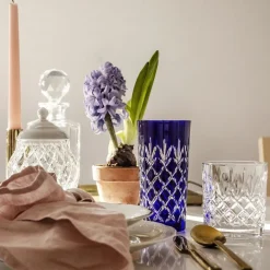 Vessière Cristaux Art De La Table|Verre À Eau|2 chopes cristal bleu taille ananas