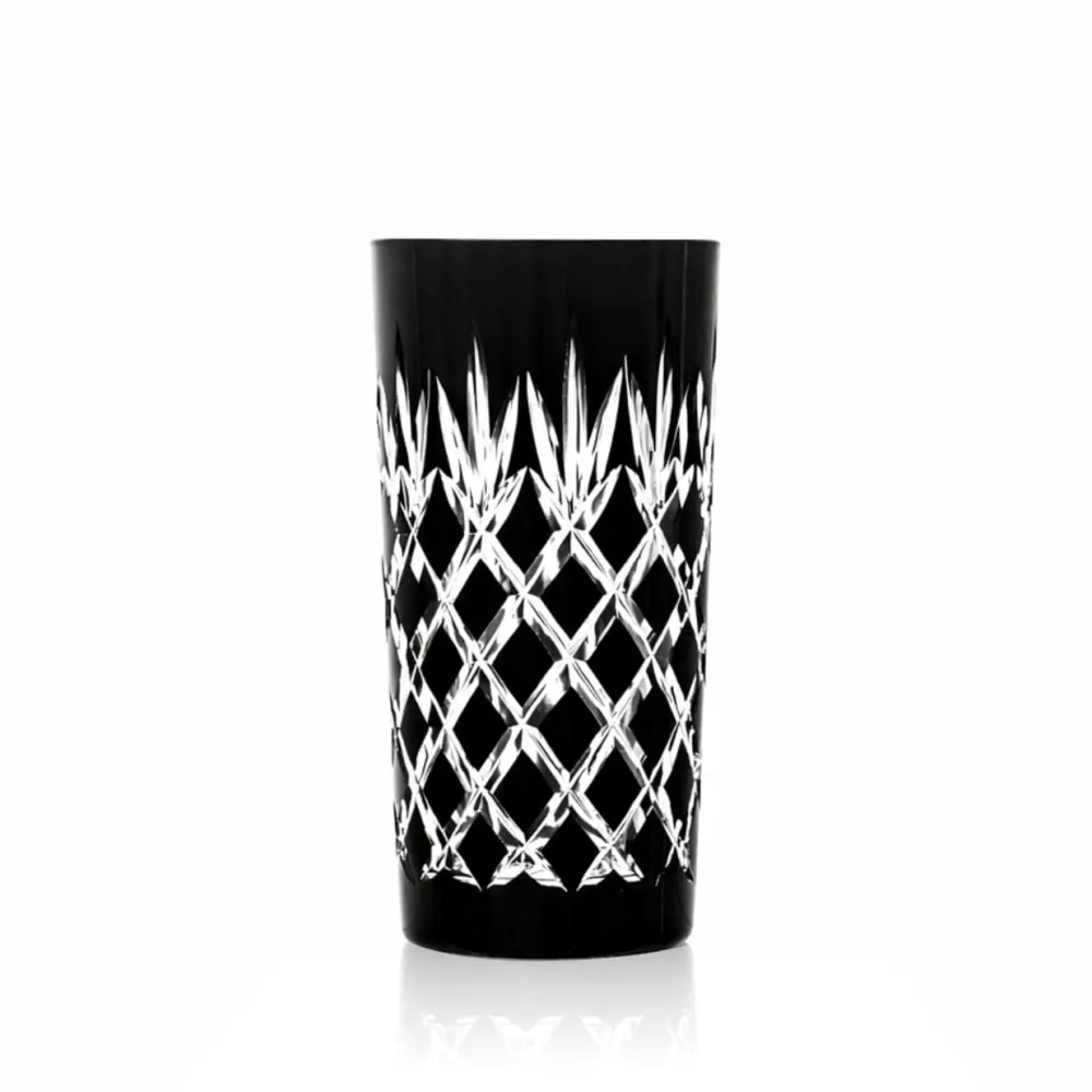 Vessière Cristaux Art De La Table|Verre À Eau|2 chopes cristal noir taille ananas