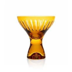 Vessière Cristaux Art De La Table|Accessoires Table Cristal|4 coupes à dessert cristal ambre