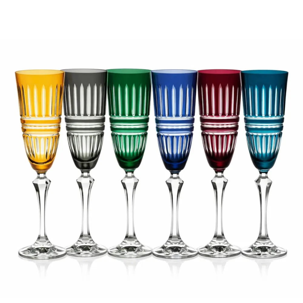 Vessière Cristaux Art De La Table|Verre À Pied|6 flûtes à champagne couleur Belair