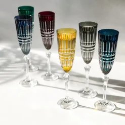 Vessière Cristaux Art De La Table|Verre À Pied|6 flûtes à champagne couleur Belair