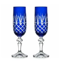 Vessière Cristaux Art De La Table|Verre À Pied|2 flûtes à champagne taille ananas