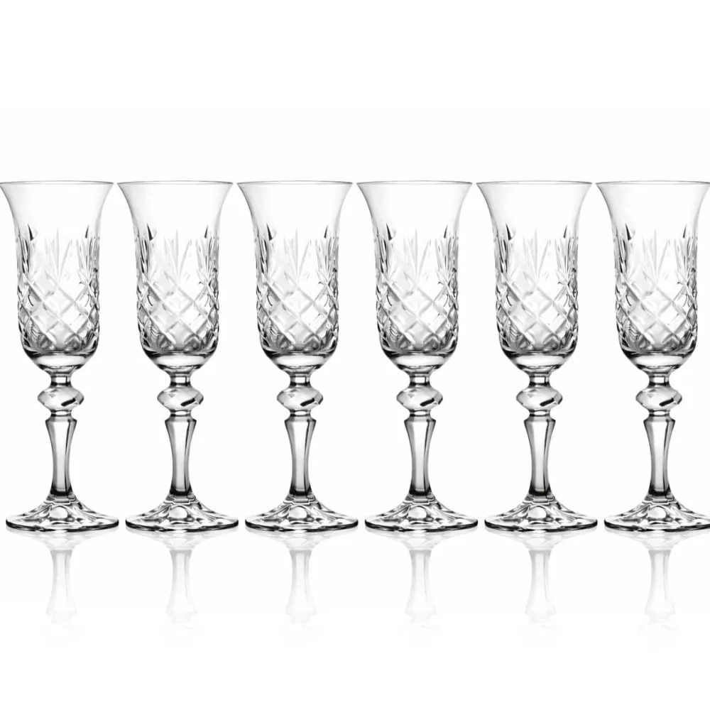 Vessière Cristaux Flûte Champagne|Art De La Table|6 flûtes champagne cristal clair Royal