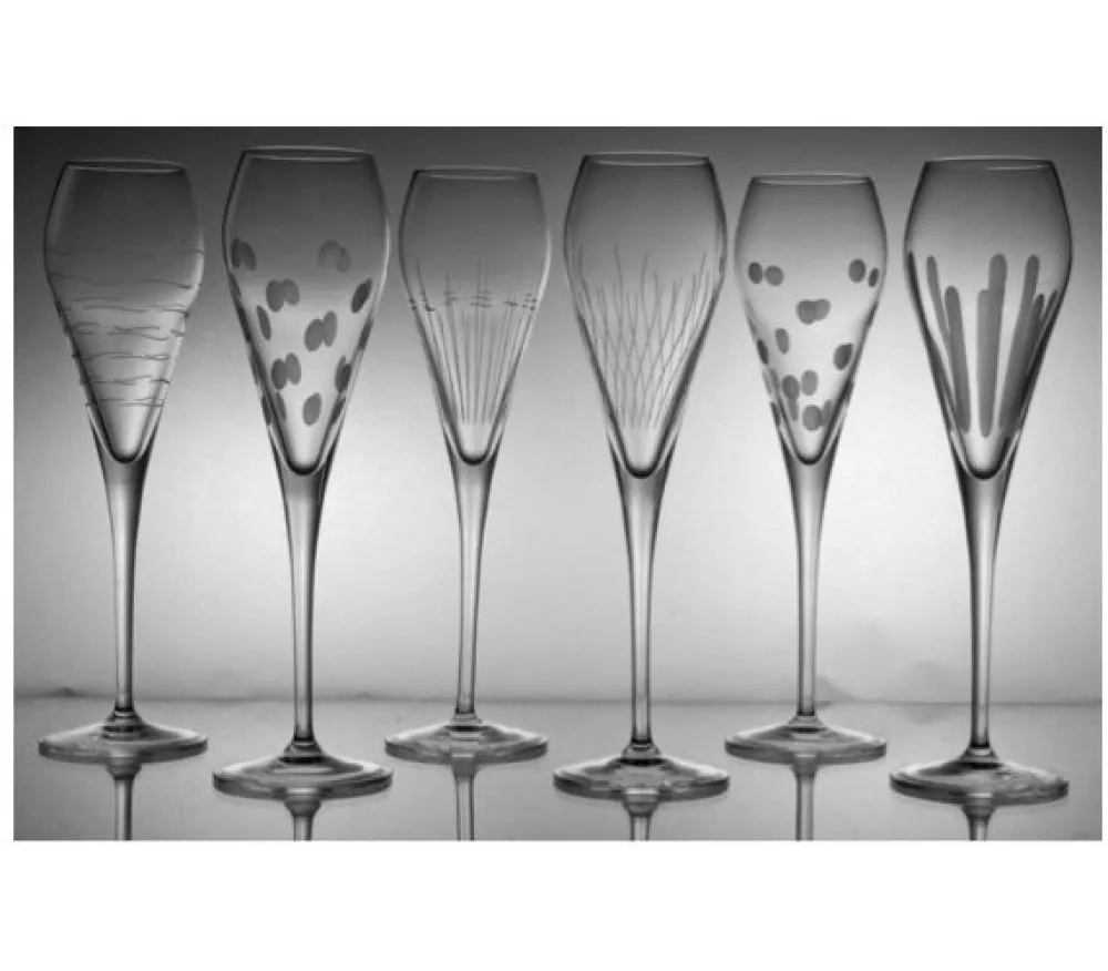 Vessière Cristaux Verre Cristal|Flûte Champagne|6 flûtes cristal artisanal prosseco