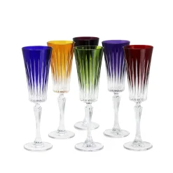 Vessière Cristaux Art De La Table|Verre À Pied|6 flûtes cristal timeless couleurs