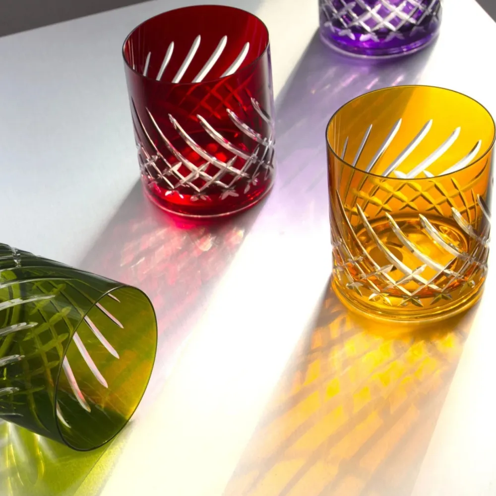 Vessière Cristaux Art De La Table|Coffrets Verres Cristal|6 gobelets à Whisky color of joy