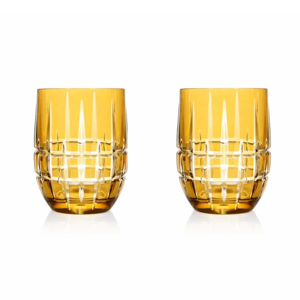 Vessière Cristaux Art De La Table|Verre À Whisky|2 gobelets à Whisky hollywood jaune