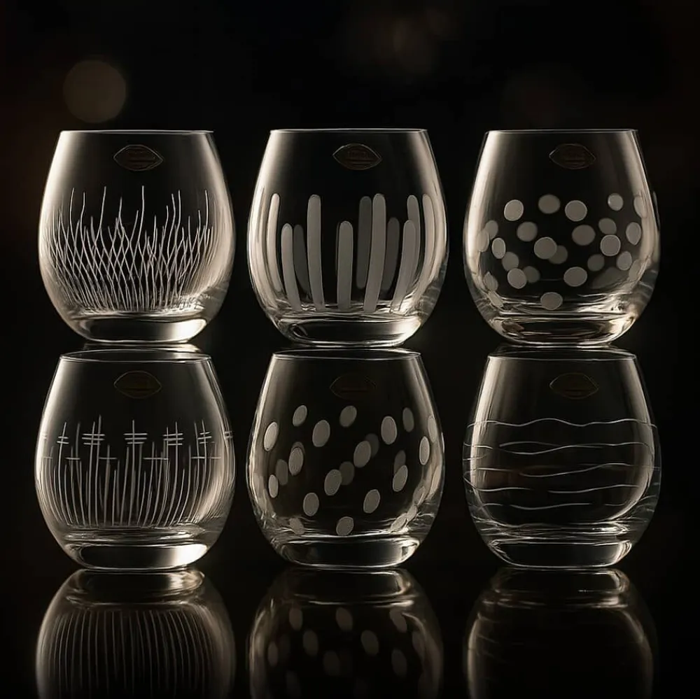 Vessière Cristaux Art De La Table|Coffrets Verres Cristal|6 gobelets ronds cristal ametysta