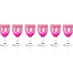 Vessière Cristaux Art De La Table|Verre À Vin|6 mini verres à liqueur rose fuchsia ananas