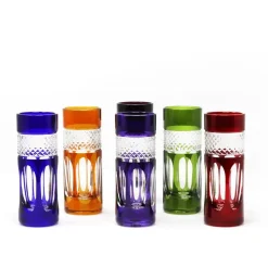 Vessière Cristaux Coffrets Verres Cristal|Verre Cristal|6 shooters cristal couleur mireille