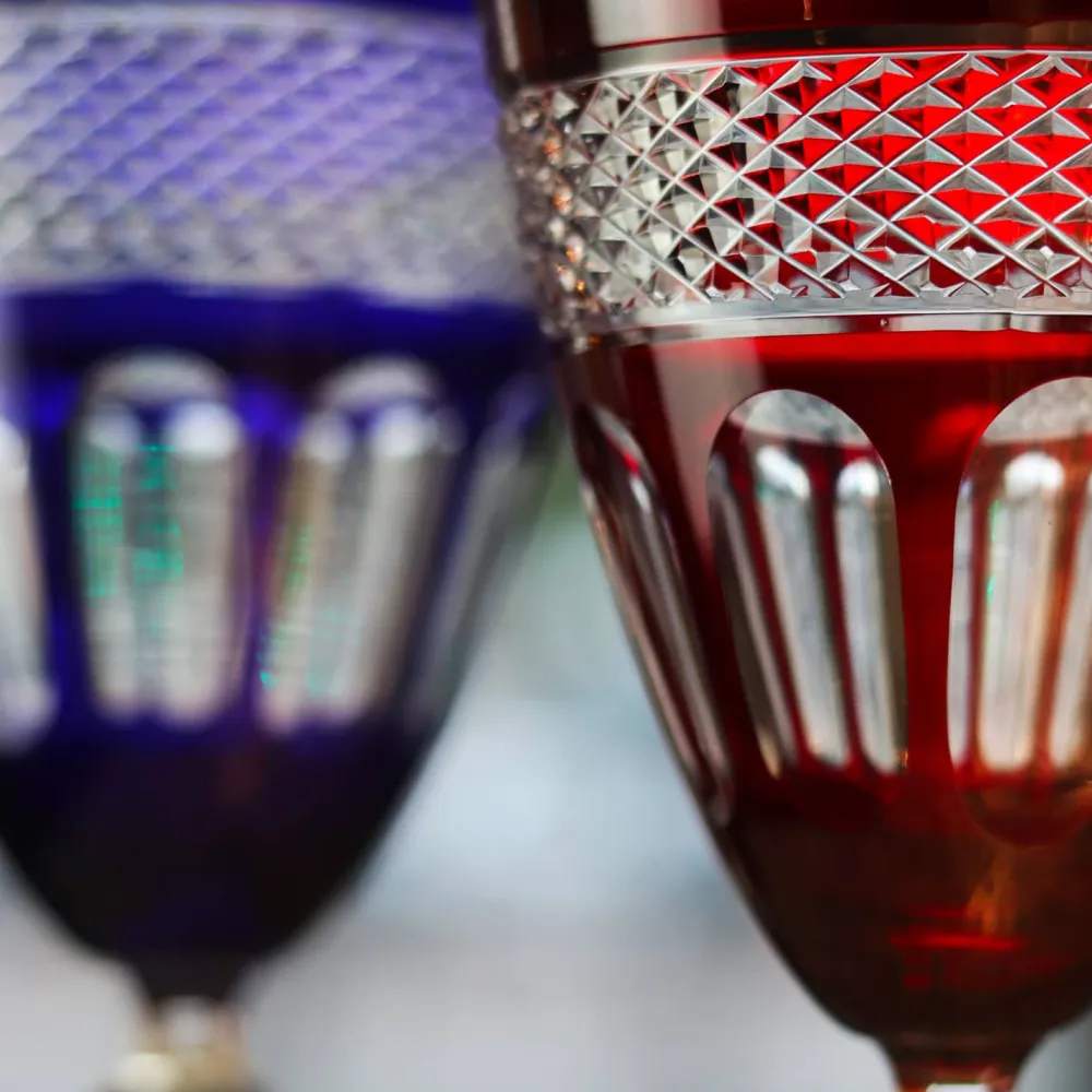 Vessière Cristaux Verre Cristal Couleur|Verre En Cristal Taillé|6 verres cristal couleur mireille n°3