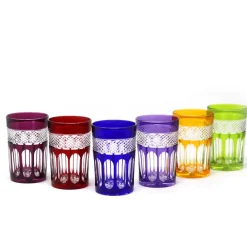 Vessière Cristaux Art De La Table|Coffrets Verres Cristal|6 verres thé cristal couleur mireille