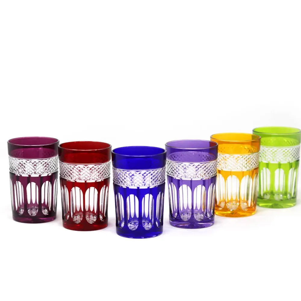 Vessière Cristaux Art De La Table|Coffrets Verres Cristal|6 verres thé cristal couleur mireille