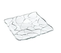 Vessière Cristaux Art De La Table|Assiettes Cristal|Assiette carré cristal pétale