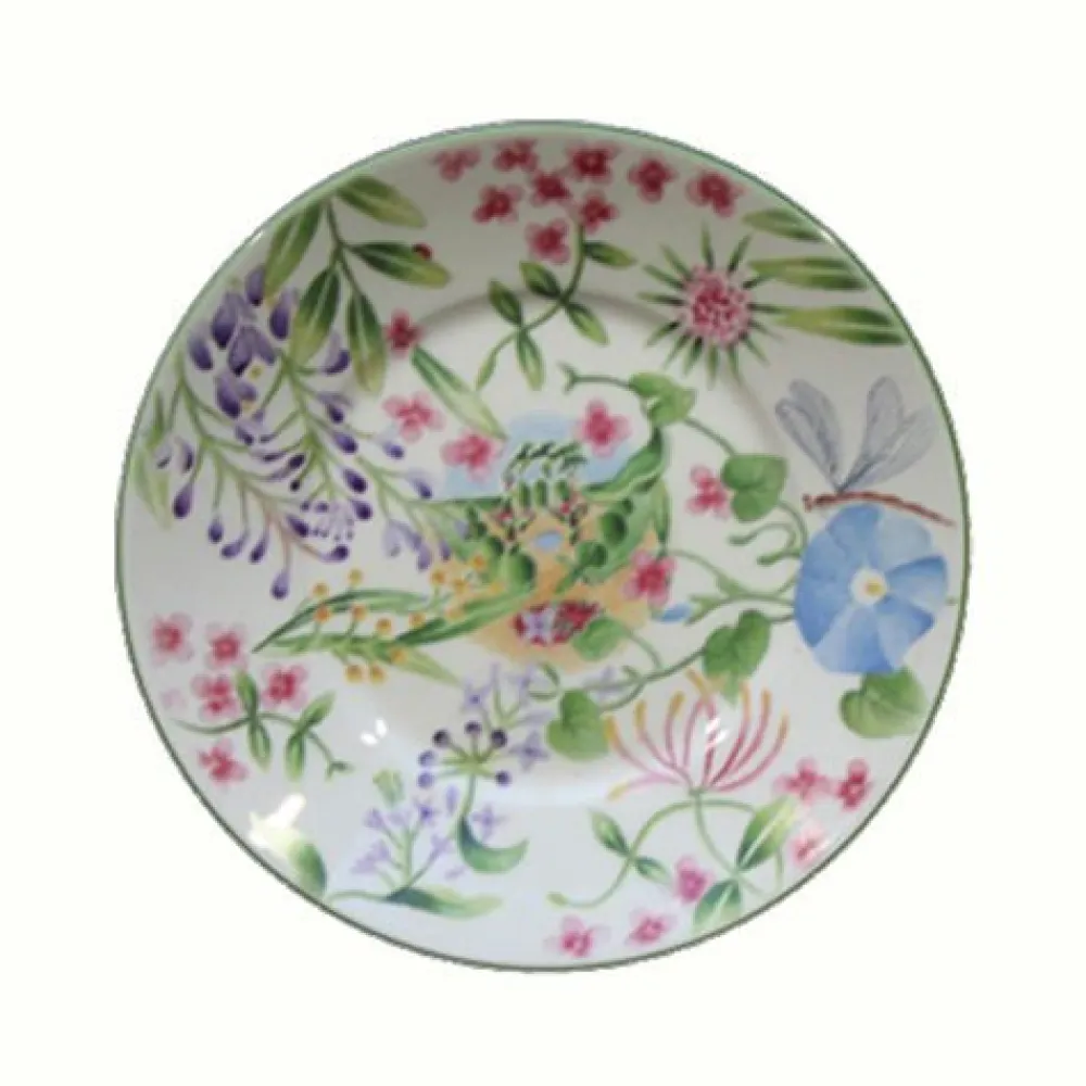 Vessière Cristaux Lunéville|Assiette Céramique|Assiette dessert vent de fleurs lunéville