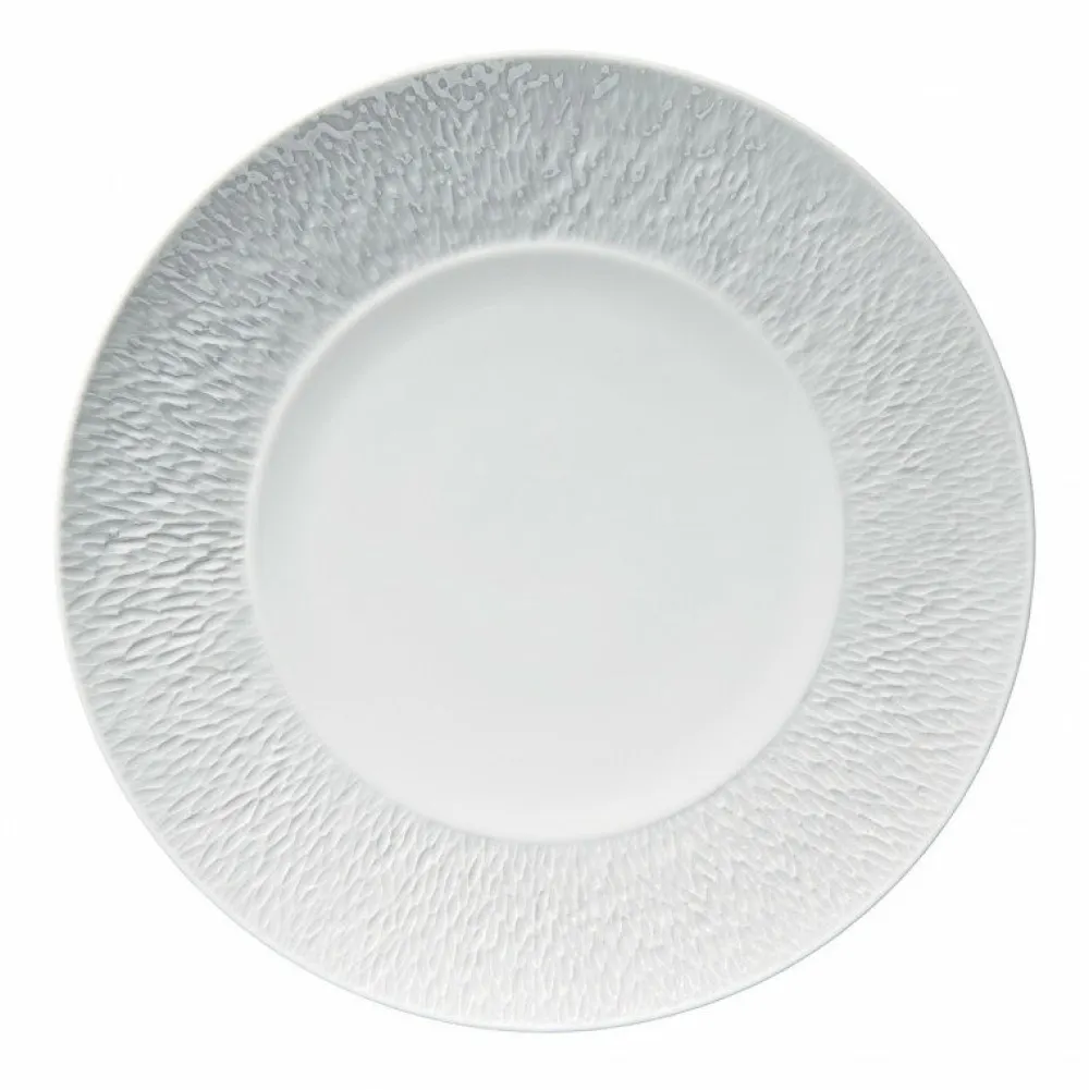 Vessière Cristaux Art De La Table|Assiette Céramique|Assiette plate à aile gravée 29 cm Minéral Raynaud