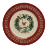 Vessière Cristaux Assiette Céramique|Assiette plate roses des neiges