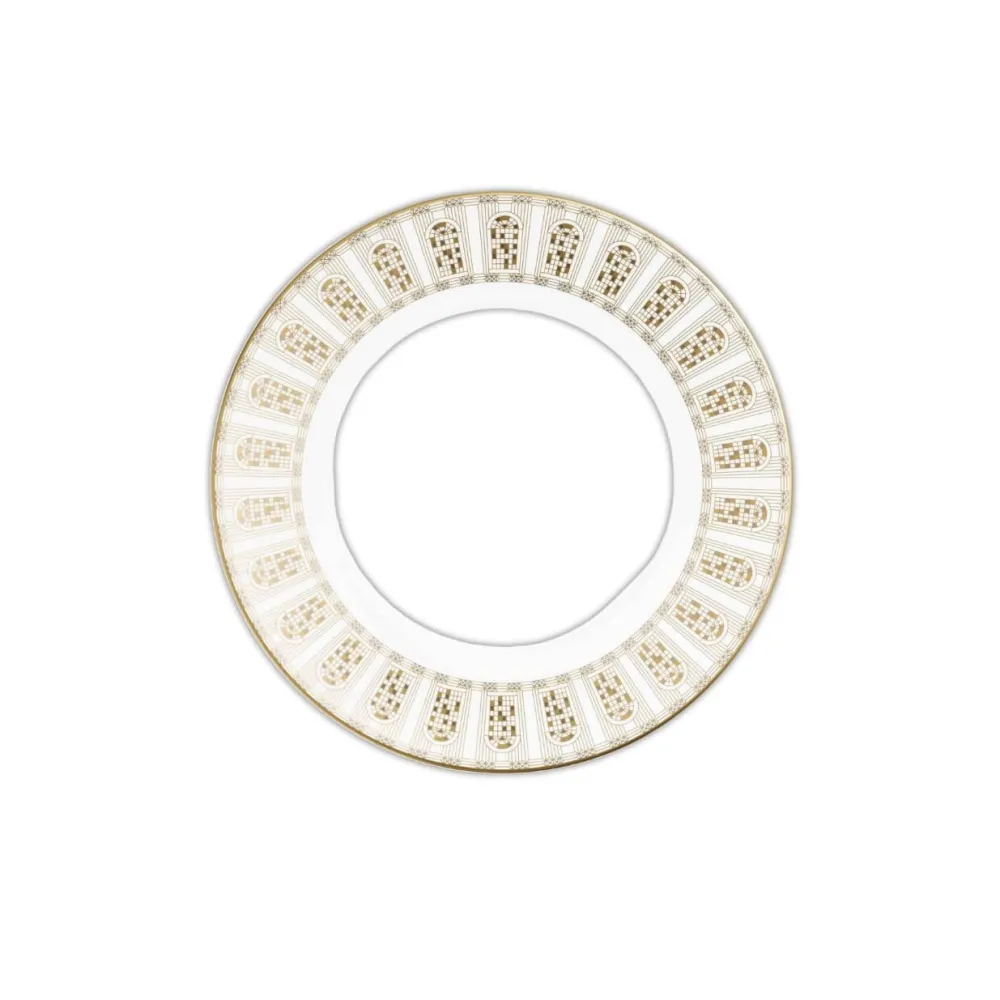 Vessière Cristaux Art De La Table|Assiette Céramique|Assiettes à Dessert Arcadia or & platine Baccarat x2