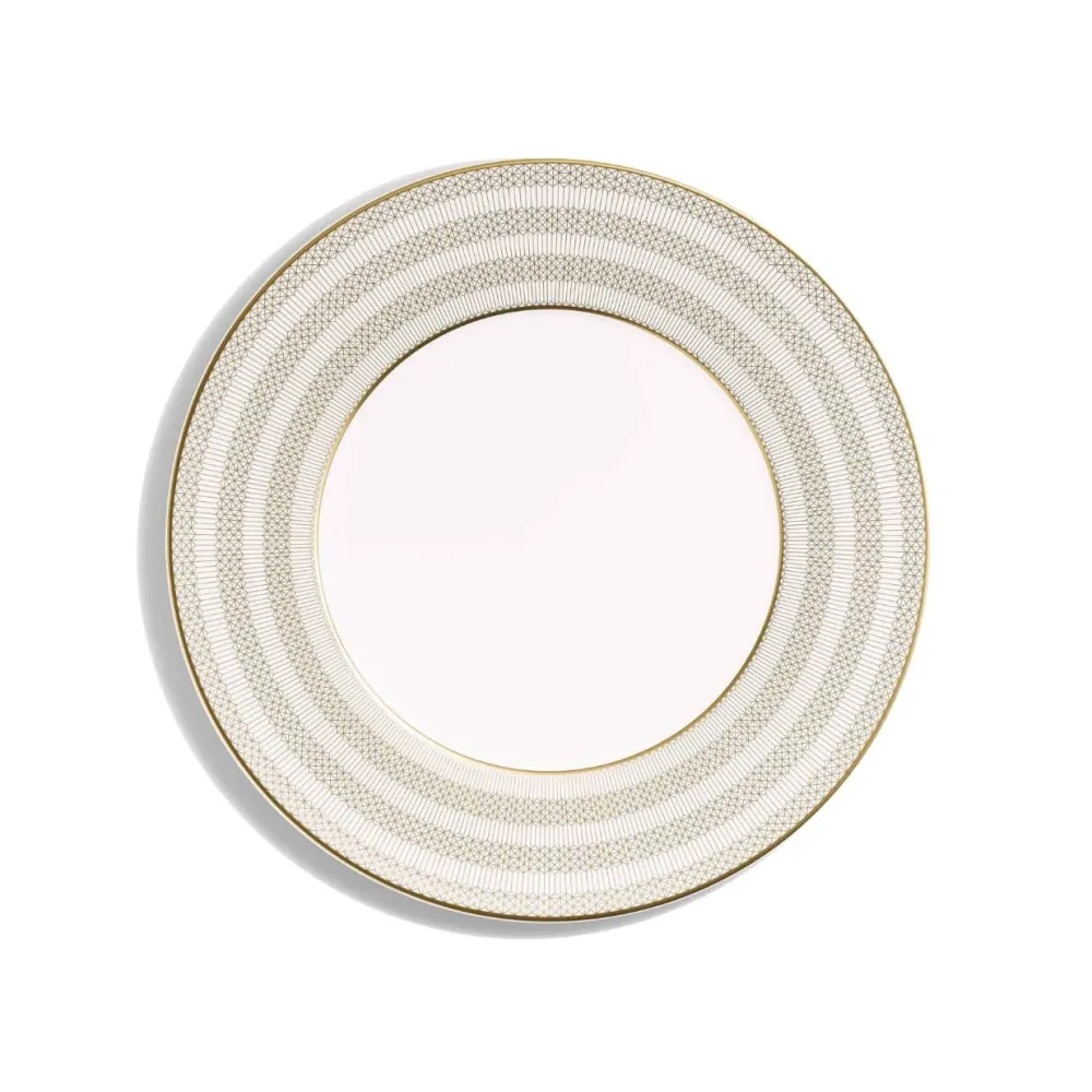 Vessière Cristaux Art De La Table|Assiette Céramique|Assiettes à dîner Arcadia or & platine Baccarat x2