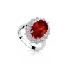 Vessière Cristaux Bagues Cristal|Bagues|Bague médaillon royal rouge rubis