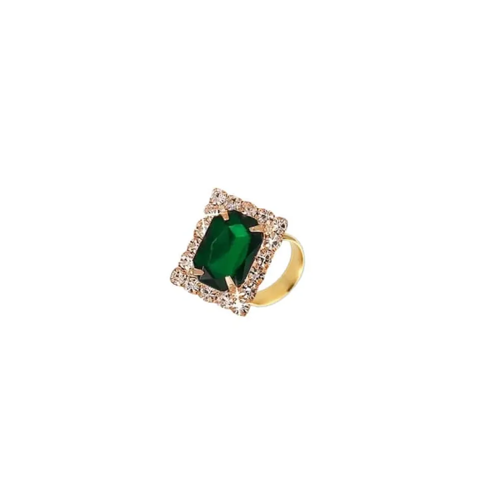Vessière Cristaux Bagues Cristal|Bagues|Bague réglable art déco vert