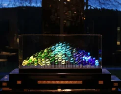 Vessière Cristaux Sculptures Et Figurines|Bestiaire|Base aquarium 100 poissons lalique + cloche