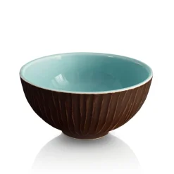 Vessière Cristaux Lunéville|Bol coco turquoise Faïence de Lunéville