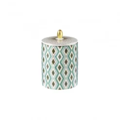 Vessière Cristaux Photophore & Bougie|Boîte à bougie porcelaine Mosaic Babylone Vert Raynaud