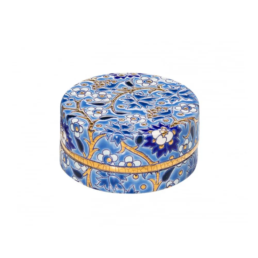 Vessière Cristaux Coupes & Photophores|Boites Cristal|Boîte à caviar pm Héritage bleu Émaux de Longwy