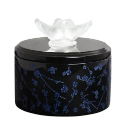 Vessière Cristaux Coupes, Coupelles Et Photophores|Boites Cristal|Boîte fleurs de cerisier noir lalique