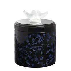 Vessière Cristaux Coupes, Coupelles Et Photophores|Boites Cristal|Boîte fleurs de cerisier noir lalique
