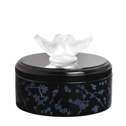 Vessière Cristaux Coupes, Coupelles Et Photophores|Boites Cristal|Boîte fleurs de cerisier noir lalique