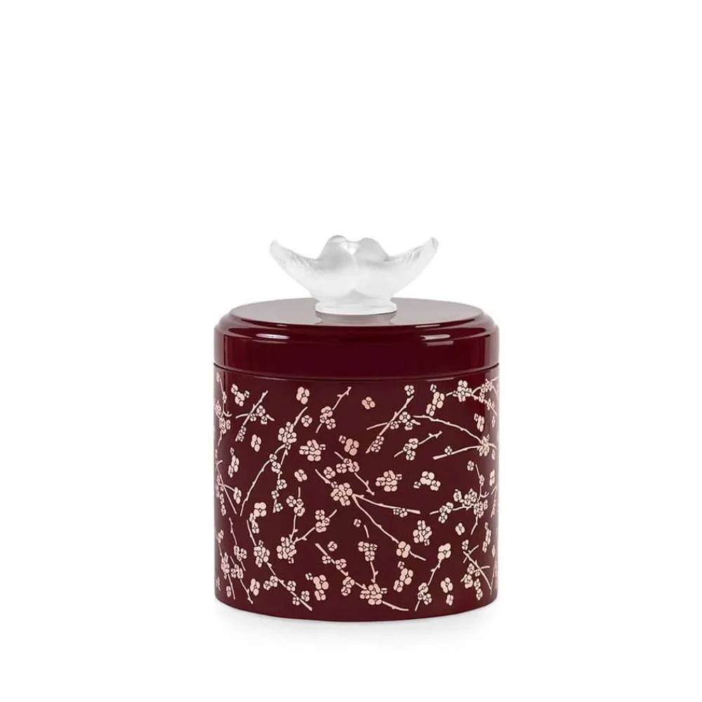 Vessière Cristaux Coupes, Coupelles Et Photophores|Boites Cristal|Boîte fleurs de cerisier rouge lalique