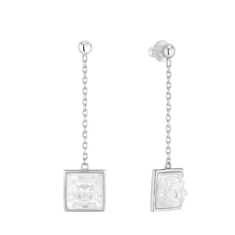 Vessière Cristaux Bijoux|Boucles D’Oreilles Cristal|Boucles d’oreilles aréthuse chaîne lalique