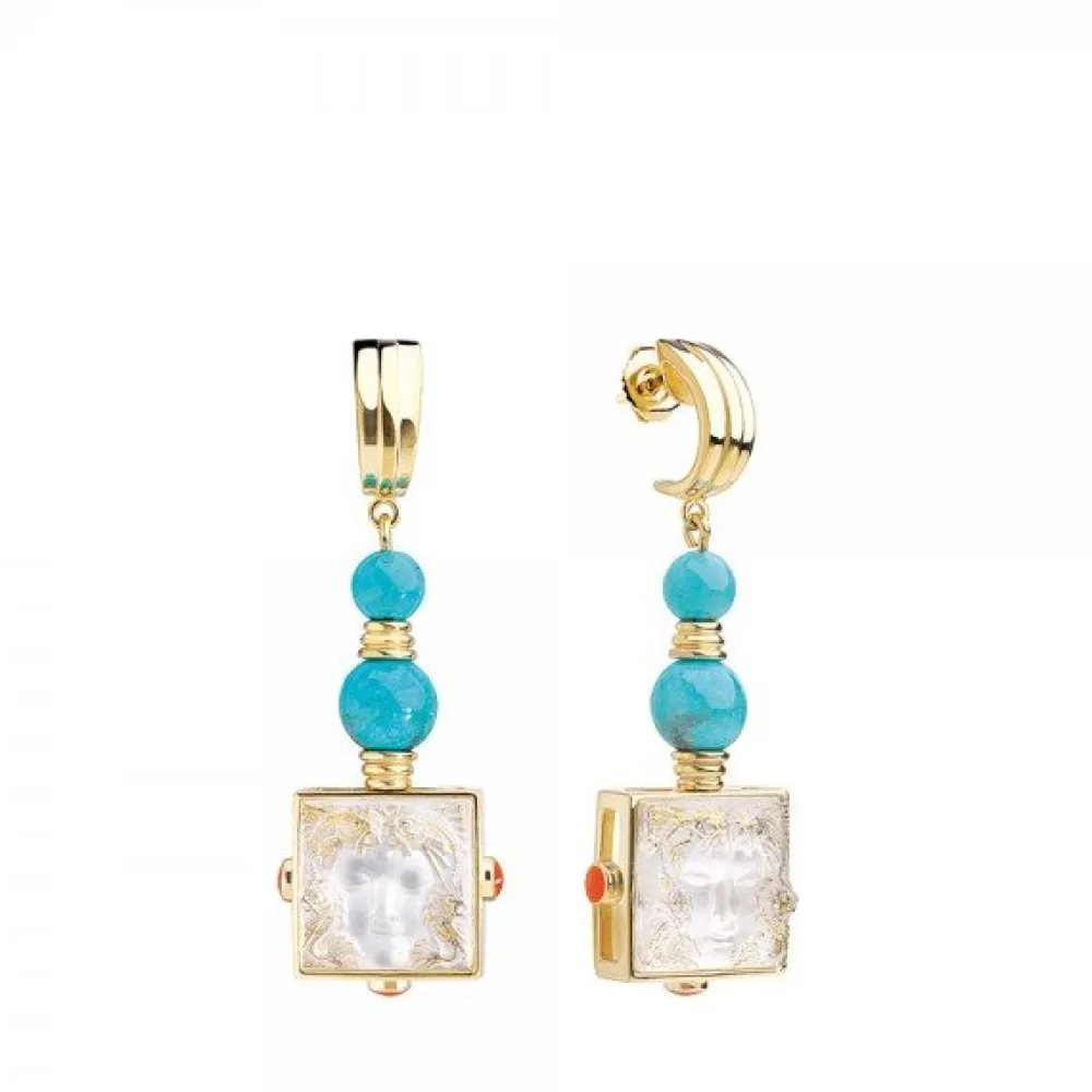 Vessière Cristaux Bijoux|Boucles D’Oreilles Cristal|Boucles d’oreilles aréthuse vermeil lalique