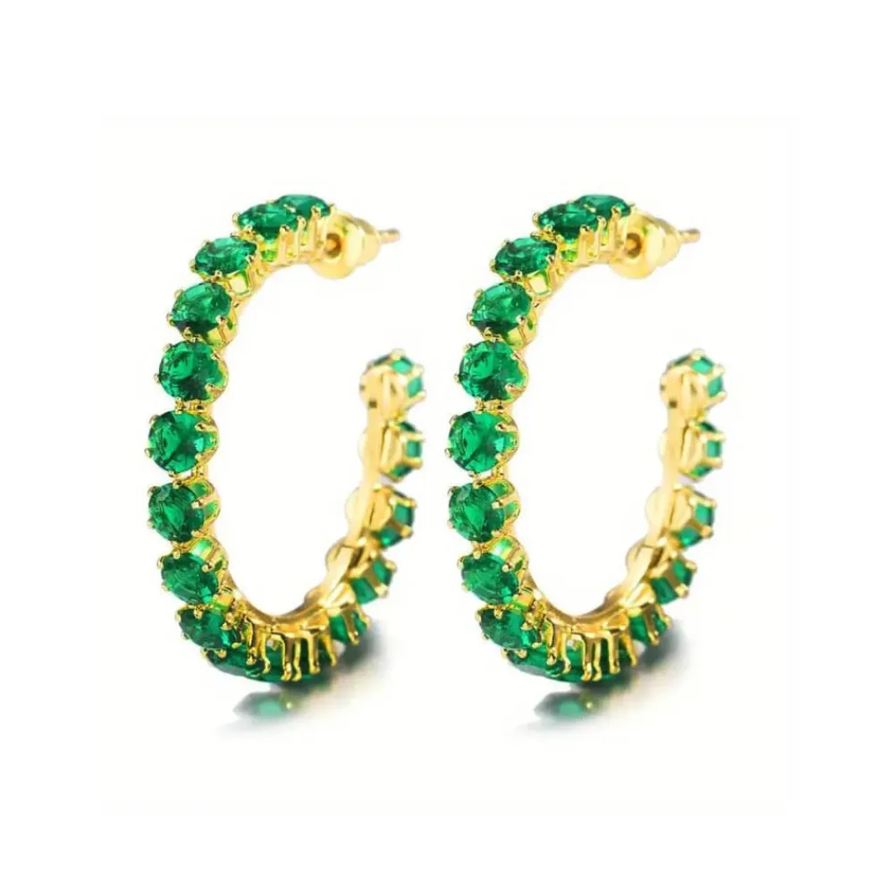Vessière Cristaux Boucles D’Oreilles Cristal|Boucles D’Oreilles|Boucles d’oreilles éclat verdoyant