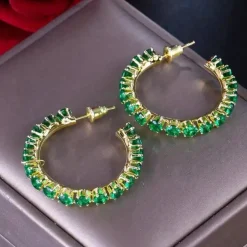 Vessière Cristaux Boucles D’Oreilles Cristal|Boucles D’Oreilles|Boucles d’oreilles éclat verdoyant