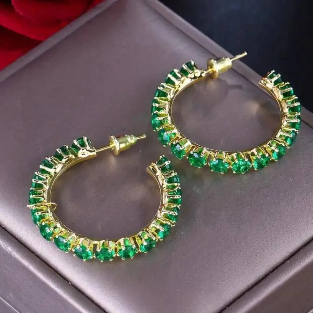 Vessière Cristaux Boucles D’Oreilles Cristal|Boucles D’Oreilles|Boucles d’oreilles éclat verdoyant