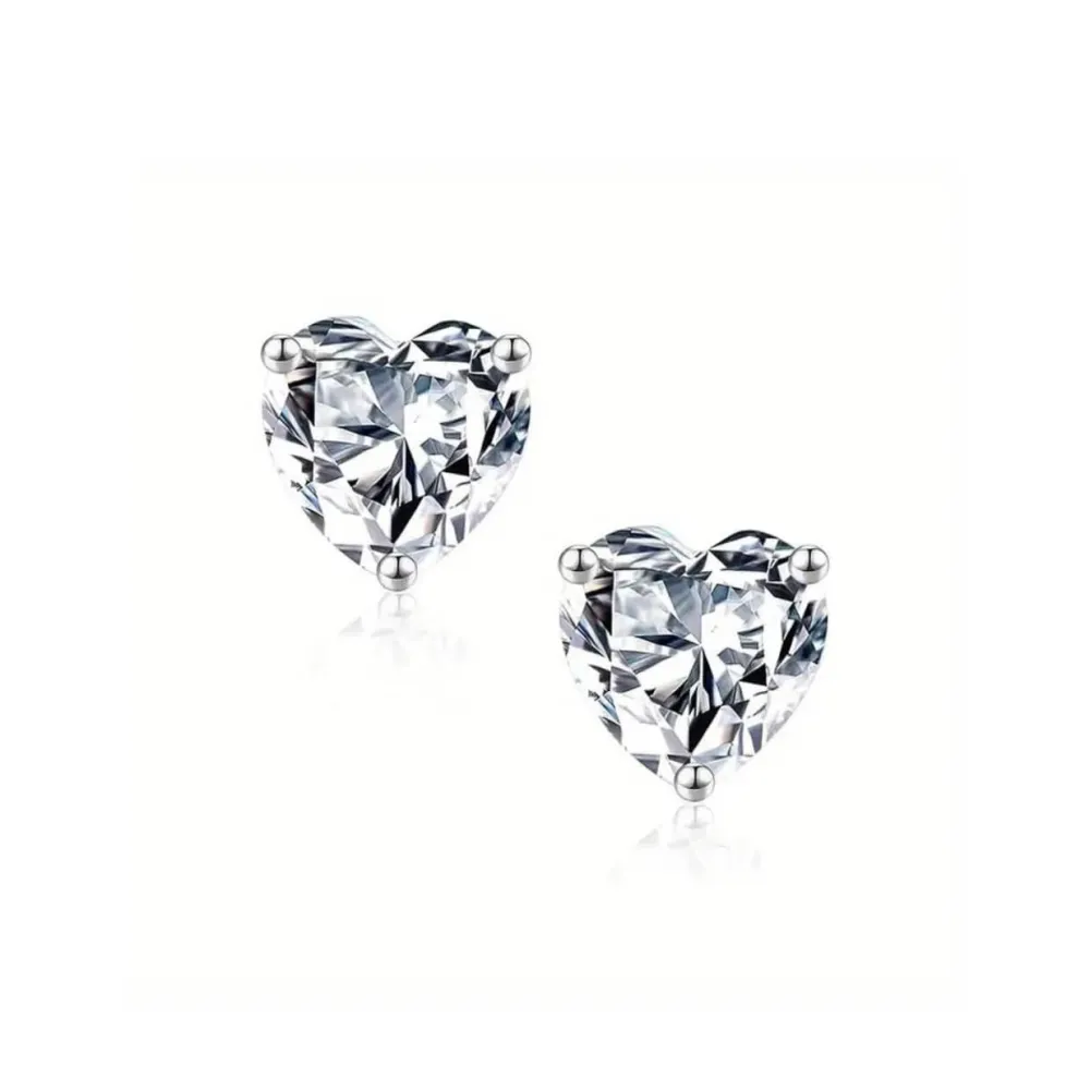 Vessière Cristaux Boucles D’Oreilles Cristal|Boucles D’Oreilles|Boucles d’oreilles coeur cristal argent 925