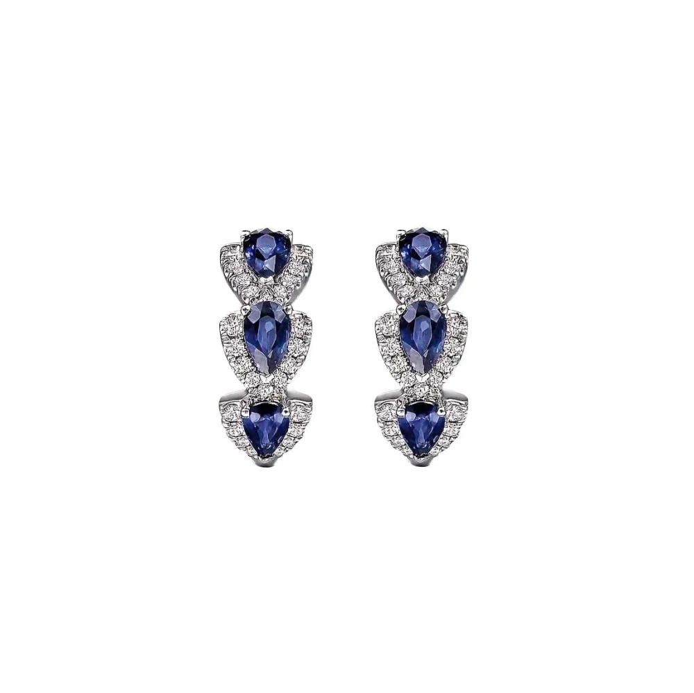 Vessière Cristaux Boucles D’Oreilles Cristal|Boucles D’Oreilles|Boucles d’oreilles cristal bleu Majesté