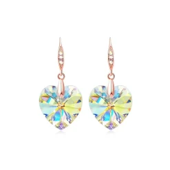 Vessière Cristaux Boucles D’Oreilles Cristal|Boucles D’Oreilles|Boucles d’oreilles cristal cœur irisé