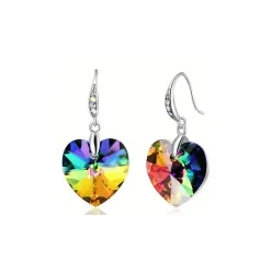 Vessière Cristaux Boucles D’Oreilles Cristal|Boucles D’Oreilles|Boucles d’oreilles cristal cœur arc-en-ciel