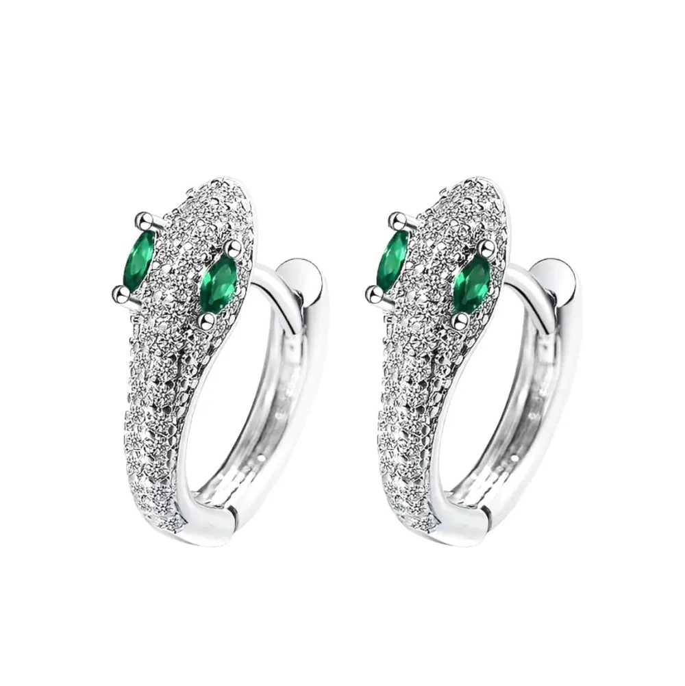 Vessière Cristaux Boucles D’Oreilles Cristal|Boucles D’Oreilles|Boucles d’oreilles serpent argenté