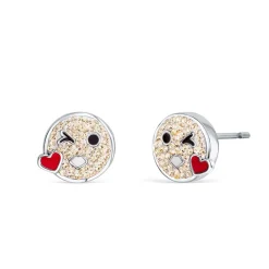 Vessière Cristaux Boucles D’Oreilles Cristal|Boucles D’Oreilles|Boucles d’oreilles smiley « je t’aime »