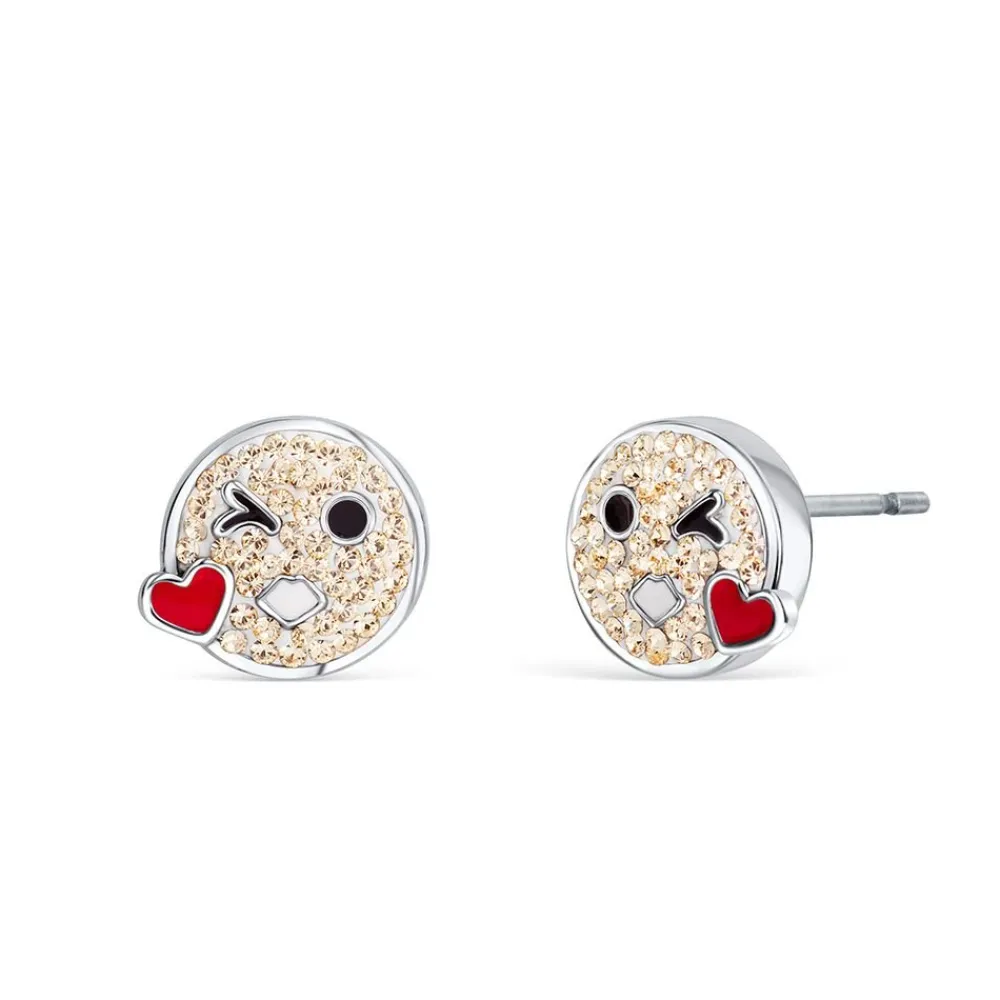 Vessière Cristaux Boucles D’Oreilles Cristal|Boucles D’Oreilles|Boucles d’oreilles smiley « je t’aime »