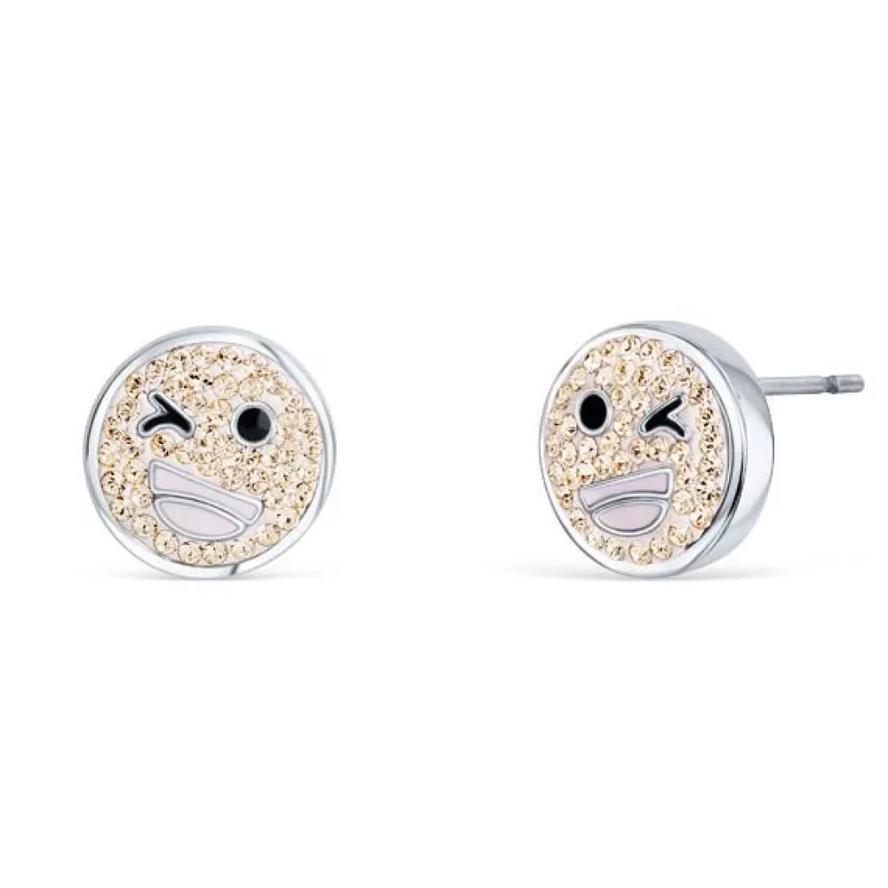 Vessière Cristaux Boucles D’Oreilles Cristal|Boucles D’Oreilles|Boucles d’oreilles smiley « clin d’oeil »
