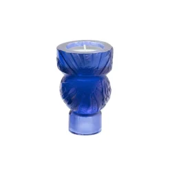Vessière Cristaux Photophores, Bougeoirs Cristal|Bougeoir empreinte bleu daum