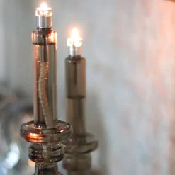 Vessière Cristaux Coupes, Coupelles Et Photophores|Lampes Cristal|Bougeoir lampe à huile champagne