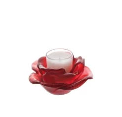 Vessière Cristaux Photophores, Bougeoirs Cristal|Bougeoir rose passion rouge daum